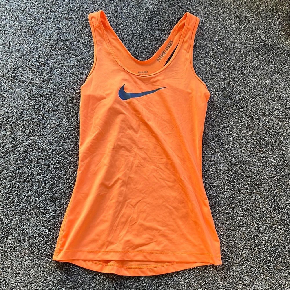 Orange nike pro workout tank